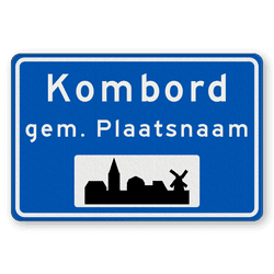 Plaatsnaambord 1180x800mm RVV H01b - Begin bebouwde kom