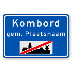 Plaatsnaambord 1180x800mm RVV H02b - Einde bebouwde kom