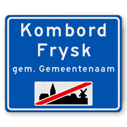 Plaatsnaambord 1180x1000mm RVV H02d - Einde bebouwde kom