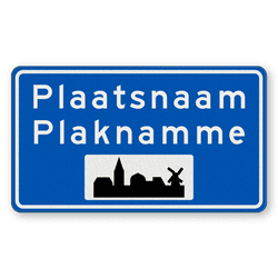 Plaatsnaambord 1400x800mm RVV H01c - Begin bebouwde kom