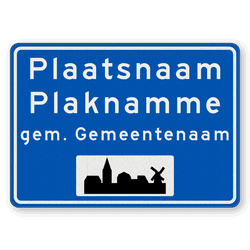 Plaatsnaambord 1400x1000mm RVV H01d - Begin bebouwde kom