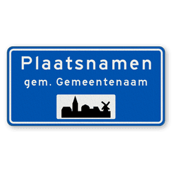 Plaatsnaambord 1600x800mm RVV H01b - Begin bebouwde kom