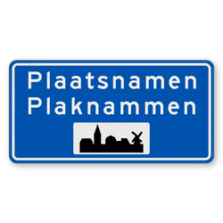 Plaatsnaambord 1600x800mm RVV H01c - Begin bebouwde kom