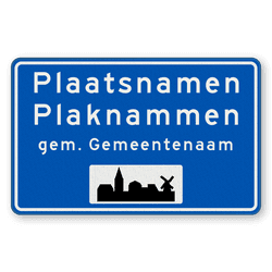 Plaatsnaambord 1600x1000mm RVV H01d - Begin bebouwde kom