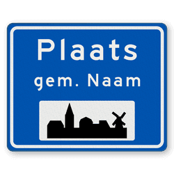 Plaatsnaambord 1000x800mm RVV H01b - Begin bebouwde kom