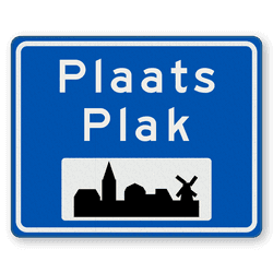 Plaatsnaambord 1000x800mm RVV H01c - Begin bebouwde kom
