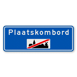 Plaatsnaambord 1800x650mm RVV H02a - Einde bebouwde kom