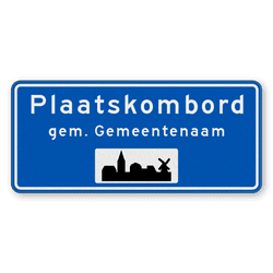 Plaatsnaambord 1800x800mm RVV H01b - Begin bebouwde kom