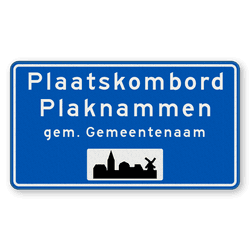 Plaatsnaambord 1800x1000mm RVV H01d - Begin bebouwde kom