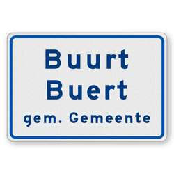 Buurtschapsbord 2 regelig met gemeentenaam