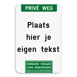 Tekstbord - Boventekst en pictogram