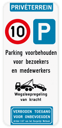 Parkeerbord Privéterrein C43-E9 + eigen tekst