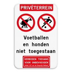 Informatiebord - 2 pictogrammen - Eigen tekst - Verboden toegang