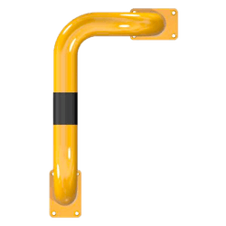 Arceau de protection &agrave; angle court en acier &Oslash; 76 mm &ndash; Jaune/noir