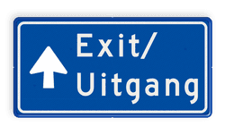 Verkeersbord exit / uitgang met pijl - reflecterend