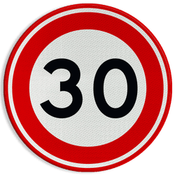 Autocollant vitesse limit&eacute;e rond 30 cm pour conteneur