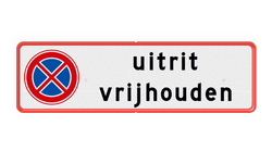 Verkeersbord uitrit vrijlaten RVV E02 + tekst - reflecterend
