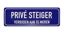 Bord Prive steiger - verboden aan te meren - klassiek