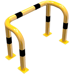 Arceau de protection double angle en acier &Oslash; 76 mm jaune/noir