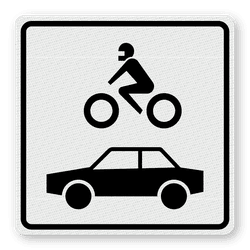Sticker Auto's/motoren 250x250mm wit met pictogram