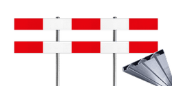 Schrikhek BB16-2 (2500mm) klasse 3 aluminium - Compleet met buispalen en beugels