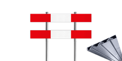Schrikhek BB16-2 (1500mm) klasse 3 aluminium - Compleet met buispalen en beugels