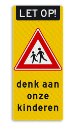 GFT bak sticker reflecterend 350x800mm - Opgepast - denk aan onze kinderen