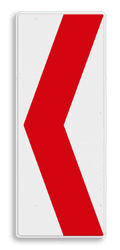 Verkeersbord smalle bochtschild (niet officieel)
