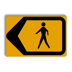Omleidingsbord - T201l - Pijlkader links + pictogram