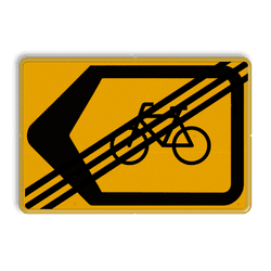 Omleidingsbord einde - T201e - Pijlkader links + pictogram