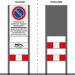 Zoneportaal RVV E01 parkeerverbod tijdens weekmarkt - reflecterend
