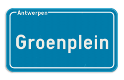 Straatnaambord gepersonaliseerd blauw met plaatsnaam 400x200mm