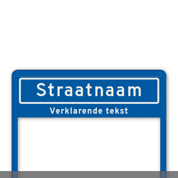 Straatnaamportaal 1200mm breed, 1 regelig met Verklarende tekst