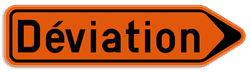 Panneau SB250 F41 - Itinéraire de déviation - Droite