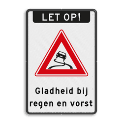 Verkeersbord 400x600mm LET OP! J20 + tekst