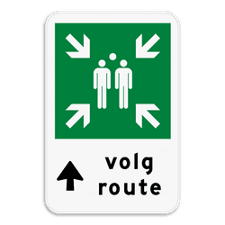 Verzamelplaats bord met pijl