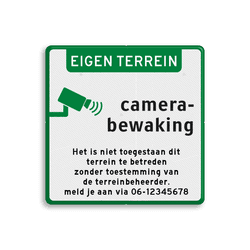 Informatiebord camerabewaking + eigen tekst