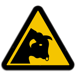 Panneau d'avertissement W034 - Taureaux