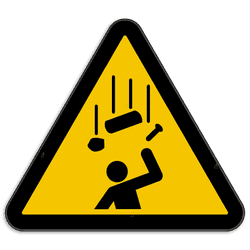 Waarschuwingsbord W035 - Gevaar voor vallende voorwerpen
