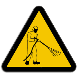 Waarschuwingsbord Hoge drukspuit
