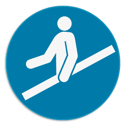 Veiligheidsbord - Hand aan reling verplicht - M012