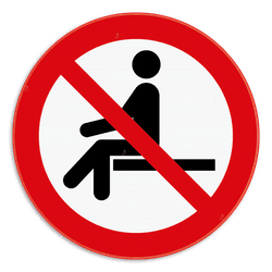Verbodsbord - Verboden te zitten - pictogram P018