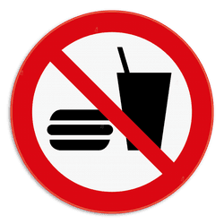 Verbodsbord - Eten en drinken verboden - pictogram P022