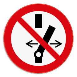 Panneau d'interdiction - P031 - Ne pas modifier la position de l’interrupteur