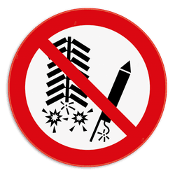 Panneau d'interdiction - P040 - Interdiction d’allumer des artifices de divertissement
