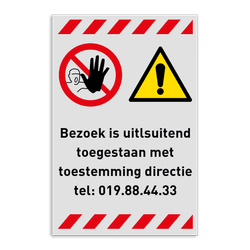Veiligheidsbord - Geen toegang voor bezoekers
