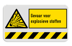 Veiligheidsbord explosieve stoffen | 1 Pictogram + banner