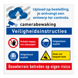 Werfbord voor bouwterrein - Veiligheidsinstructies met je logo
