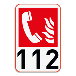 Panneau d'incendie - F006 - Téléphone pour alarme incendie avec texte