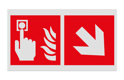 Panneau d'incendie - F005 - Alarme incendie avec flèche